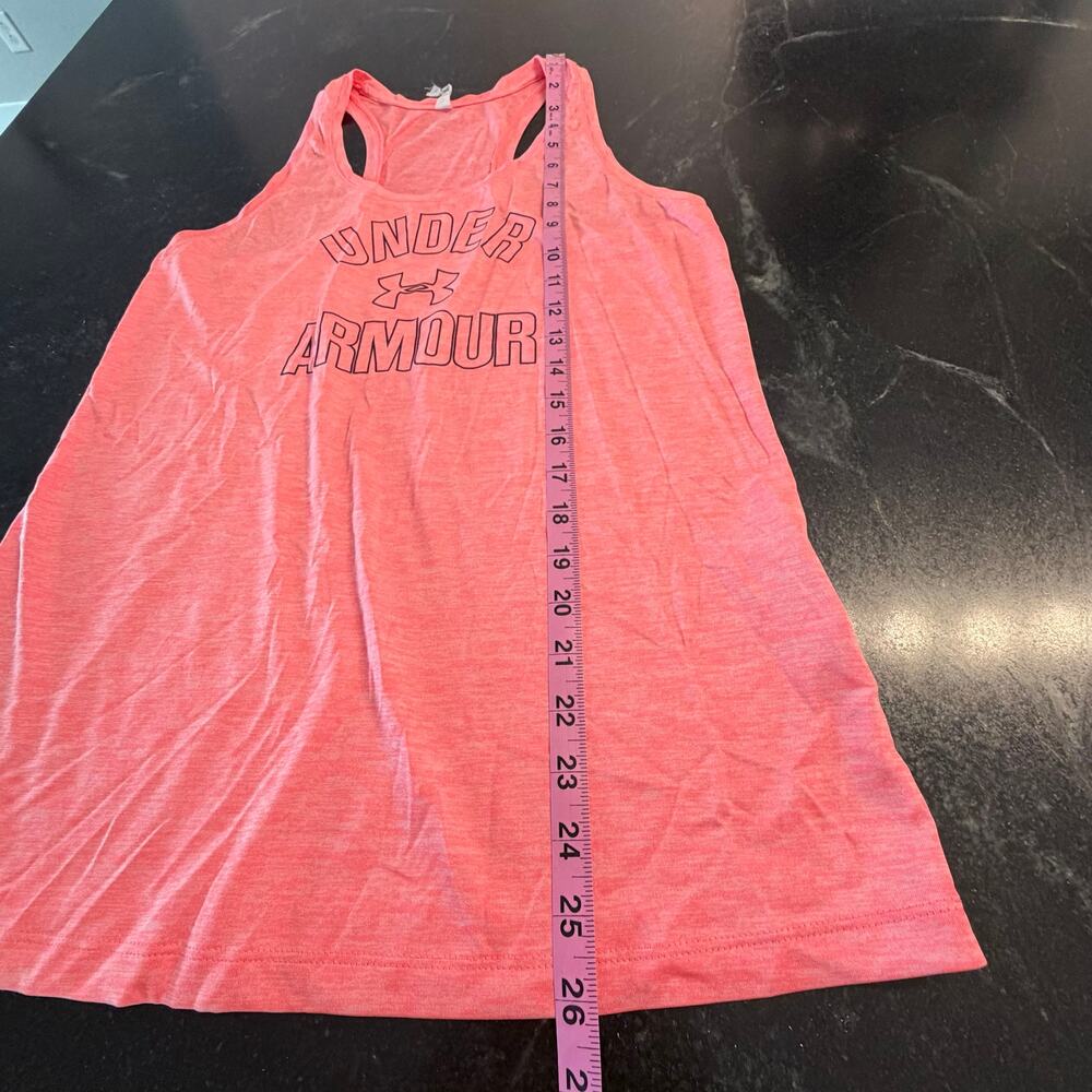 Under Armour HeatGear Racerback Tank Small Coral Athletic Gym Top - Picture 6 of 8